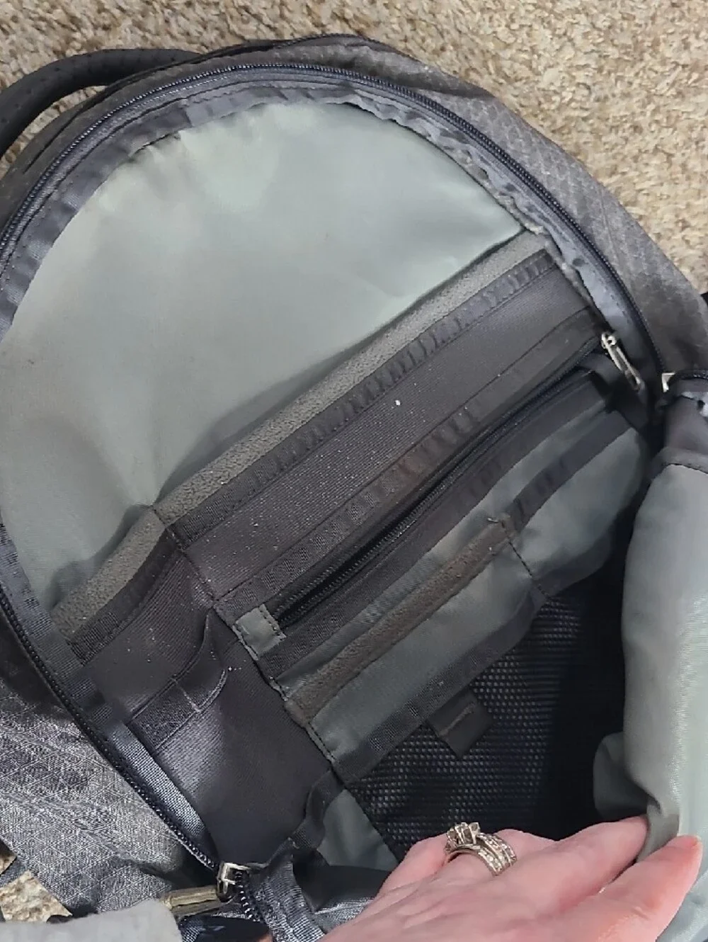 The North Face Borealis Backpack in Charcoal and Black